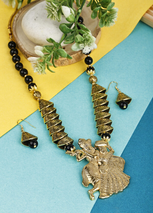 Black Beads Oxidised Samosa Radha Krishan Design