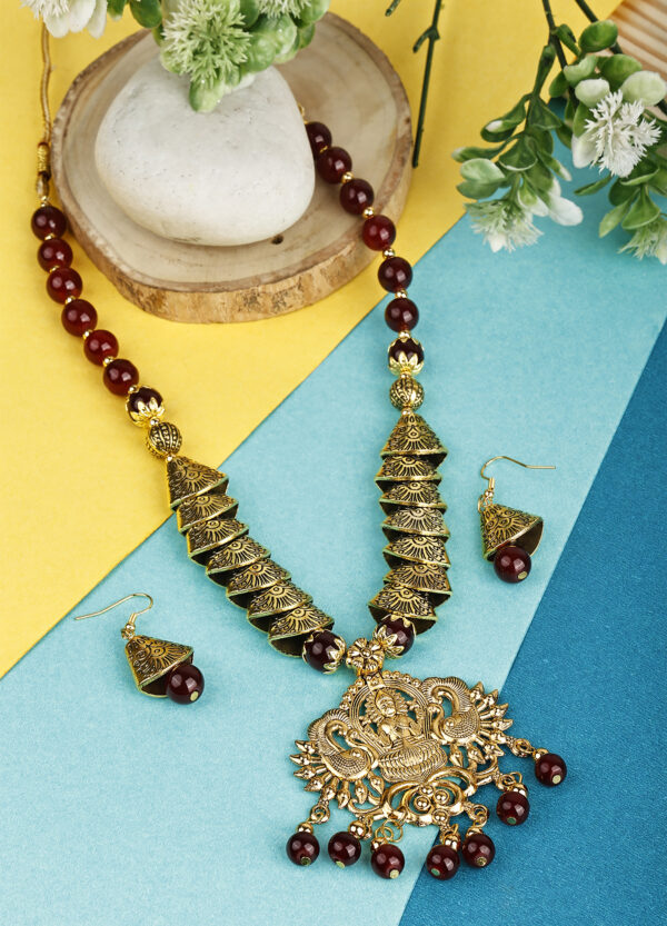 Maroon Beads Oxidised Samosa Laxmi Design